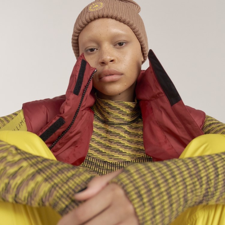 Adidas By Stella Mccartney Colete De Inverno Acolchoado Vinho Quente