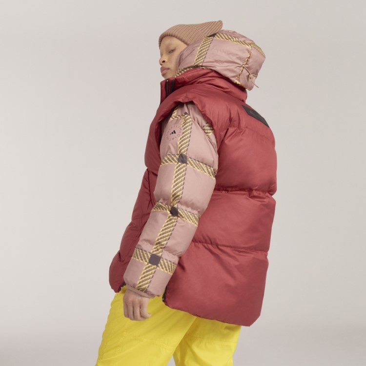 Adidas By Stella Mccartney Colete De Inverno Acolchoado Vinho Quente
