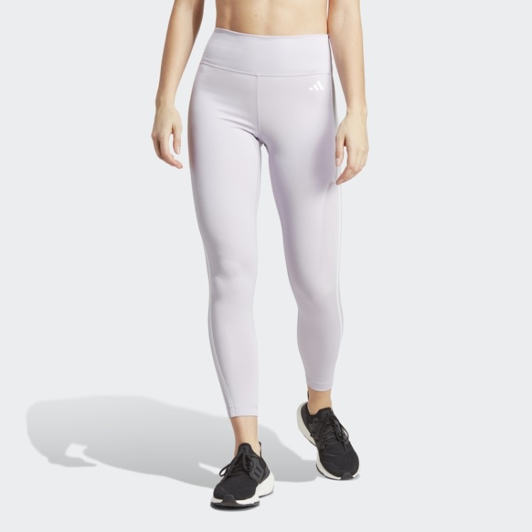 Legging 7/8 Cintura Alta Adidas Train Essentials 3 Listras Silver Dawn