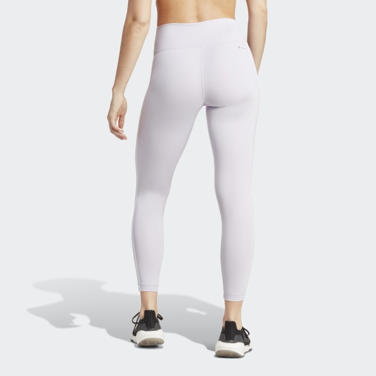 Legging 7/8 Cintura Alta Adidas Train Essentials 3 Listras Silver Dawn