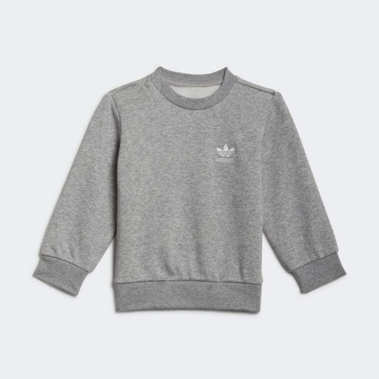 Conjunto De Tripulação Adicolor Cinza Médio Adidas
