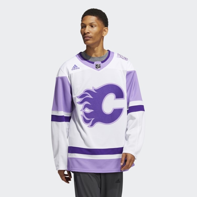 Camisa Branca Adidas Flames Hóquei Luta Contra O Câncer