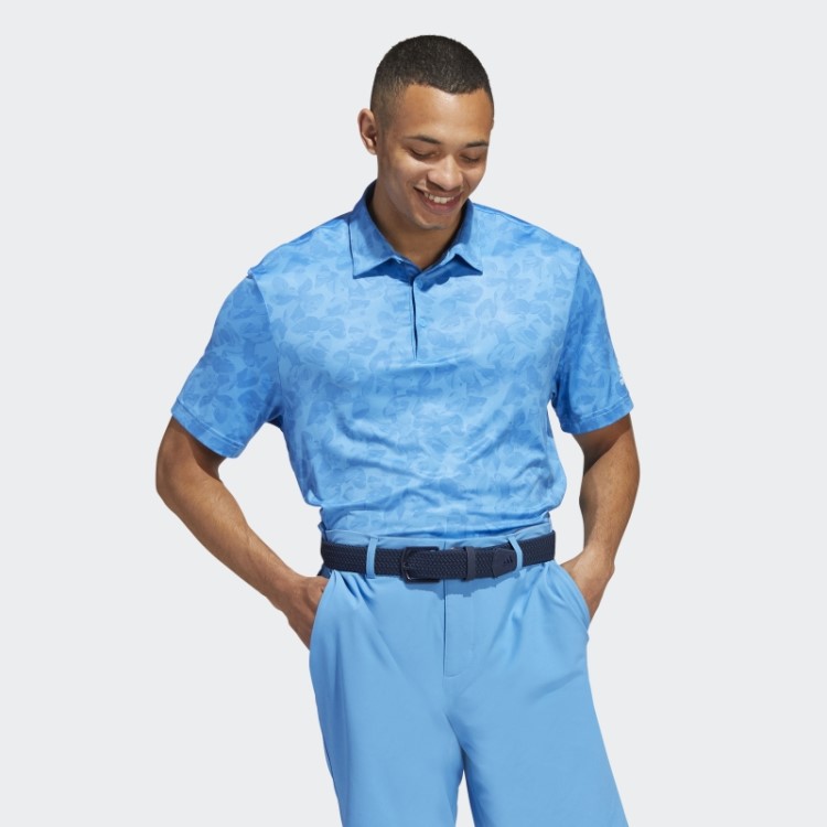 Adidas Camisa Polo Azul Com Estampa Prisma