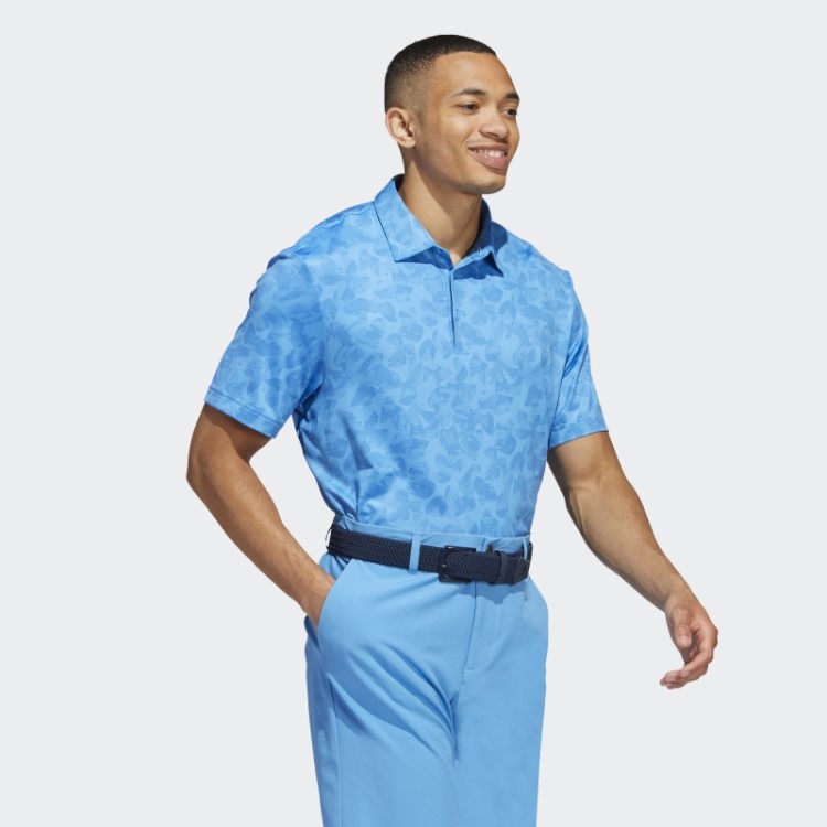 Adidas Camisa Polo Azul Com Estampa Prisma