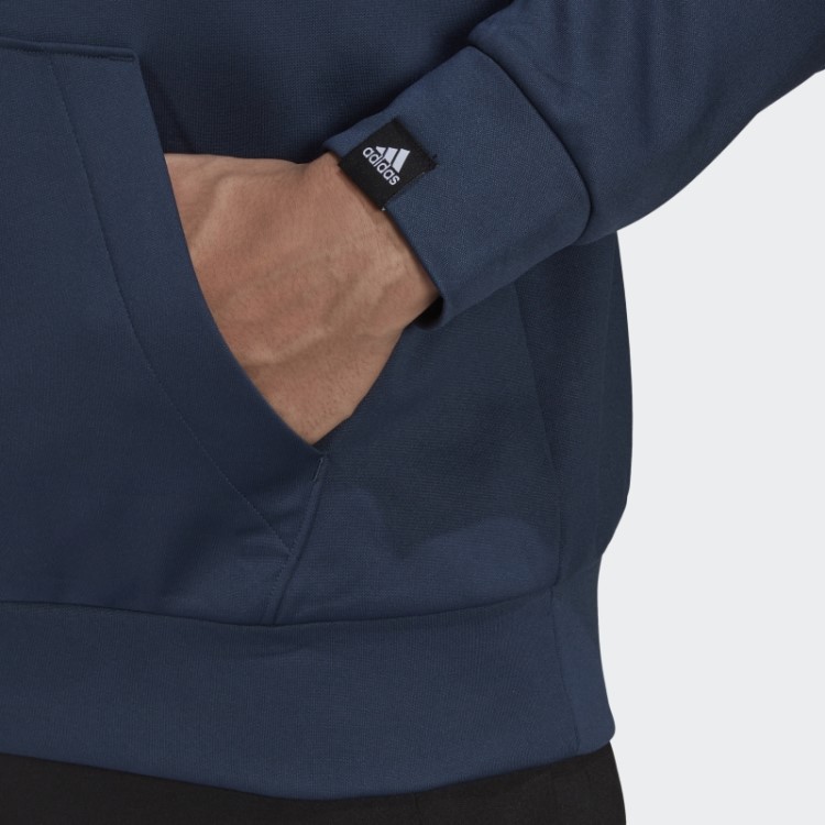 Moletom Com Capuz Adidas Aeroready Game And Go Big Logo Navy