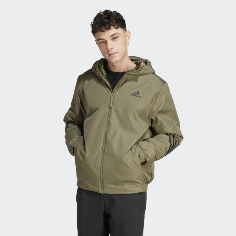 Jaqueta Esportiva Com Capuz Adidas Olive