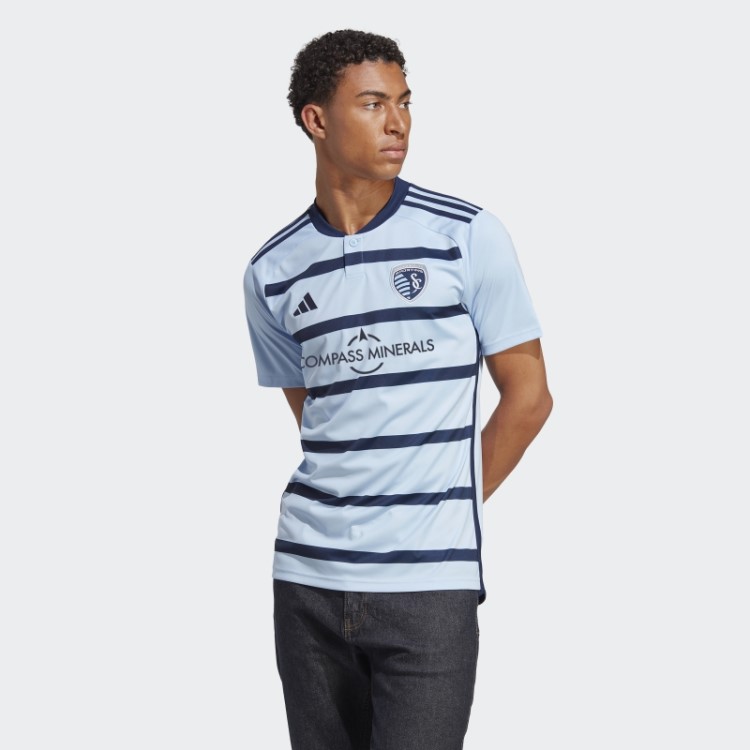 Camisa Azul Brilhante Da Adidas Kansas City 23/24 Home