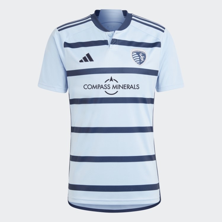 Camisa Azul Brilhante Da Adidas Kansas City 23/24 Home