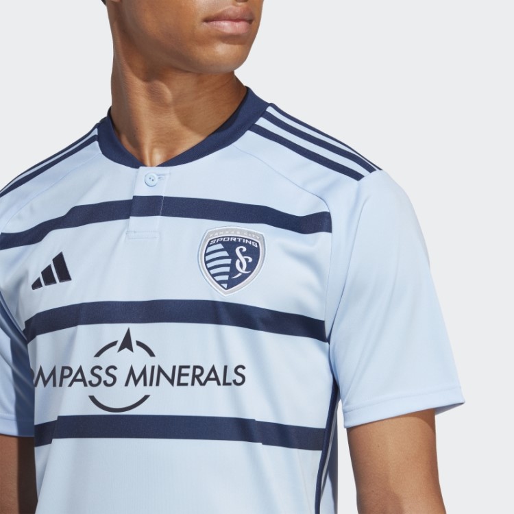 Camisa Azul Brilhante Da Adidas Kansas City 23/24 Home