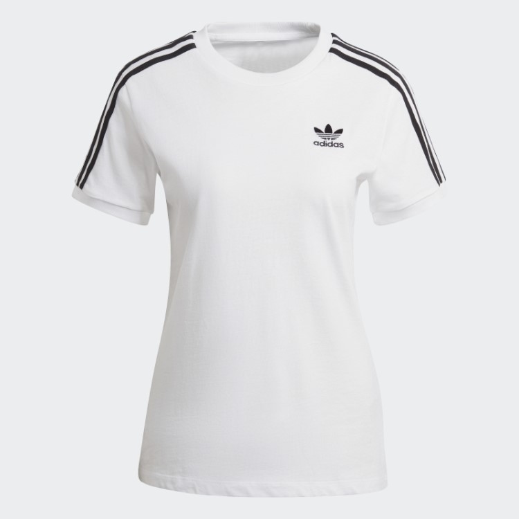 Camiseta Branca Com As Três Listras Adicolor Classics Adidas