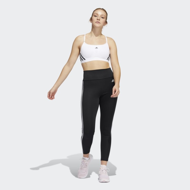 Sutiã Adidas Aeroreact Training Light-support Com As Três Listras Moda Branca