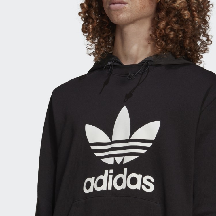 Moletom Adicolor Classics Com Capuz Em Tecido Clash Trefoil Preto Adidas