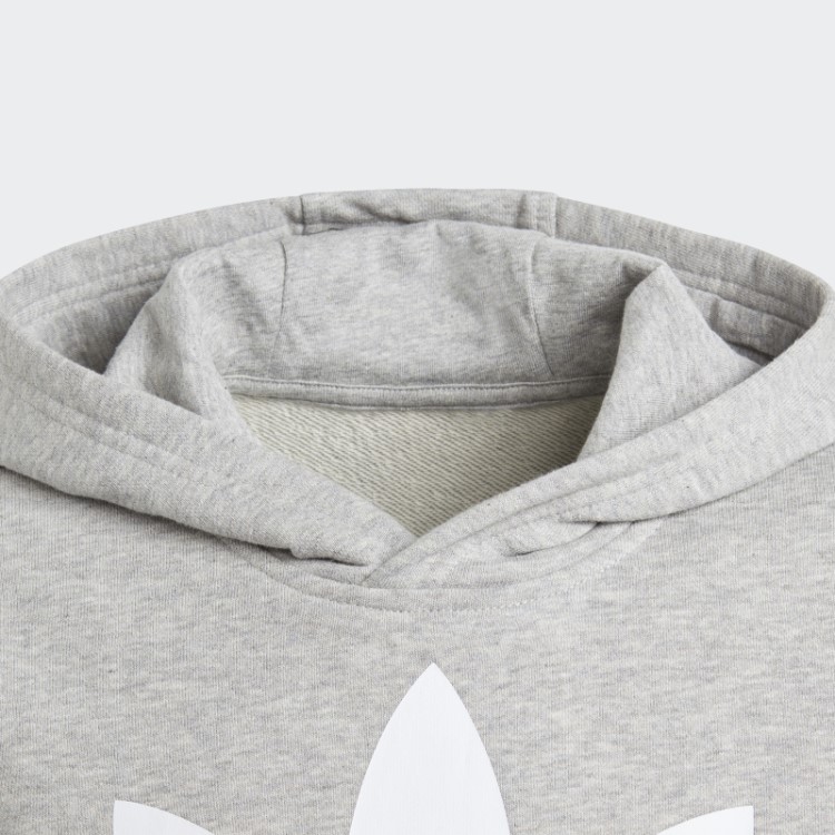Moletom Com Capuz Trefoil Adidas Cinza Médio