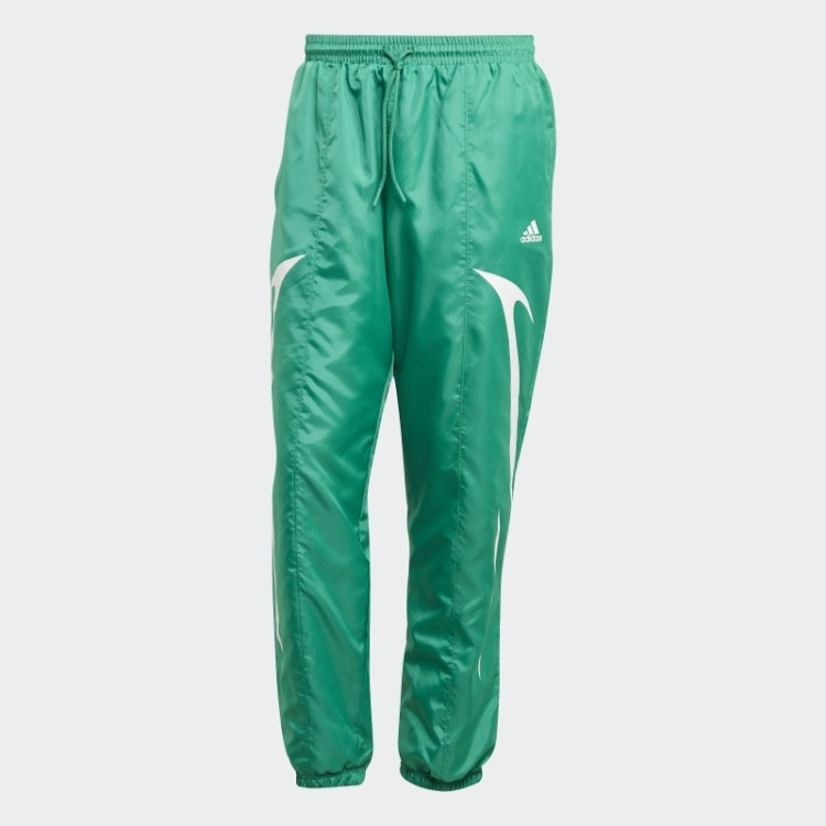 Calça Em Tecido Colorblock Verde Corte Adidas