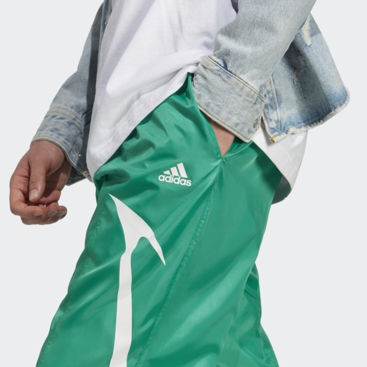 Calça Em Tecido Colorblock Verde Corte Adidas
