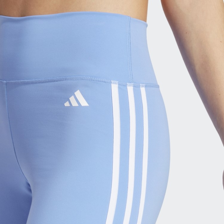Leggings 3/4 Cintura Alta Train Essentials 3 Listras Azul Adidas
