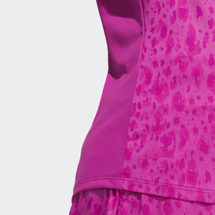 Adidas Fuchsia Ultimate365 Estampado 1/4-zip Gola Mock-polo De Golfe