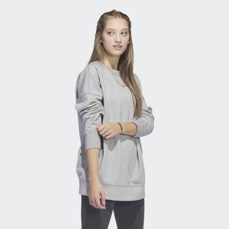 Adidas Sport Statement Boyfriend Moletom Cinza Médio