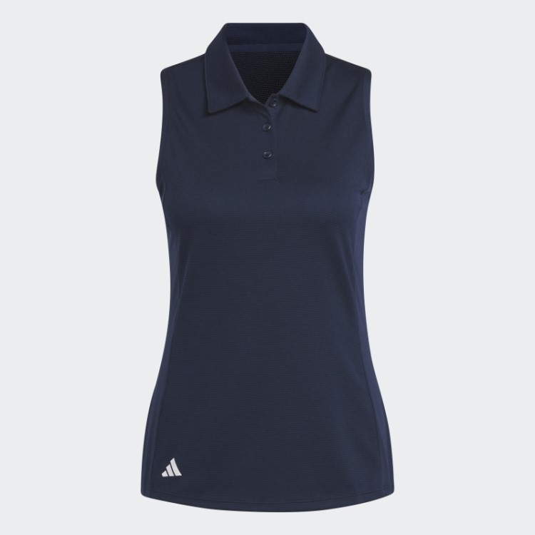 Adidas Camisa Polo Golf Sem Mangas Textura Azul Marinho