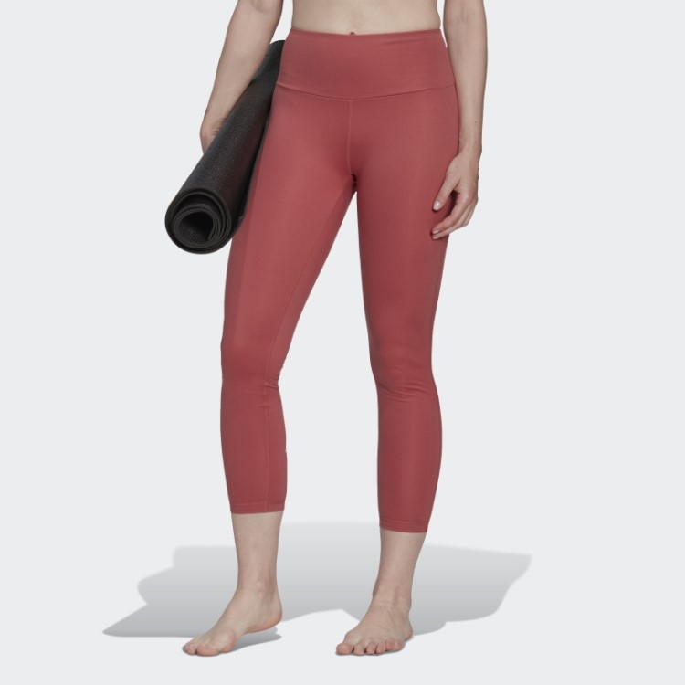 Leggings De Cintura Alta Adidas Red Yoga Essentials Estilosas