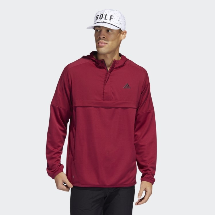 Pulôver Adidas Bordô Anorak Com Meio Zíper