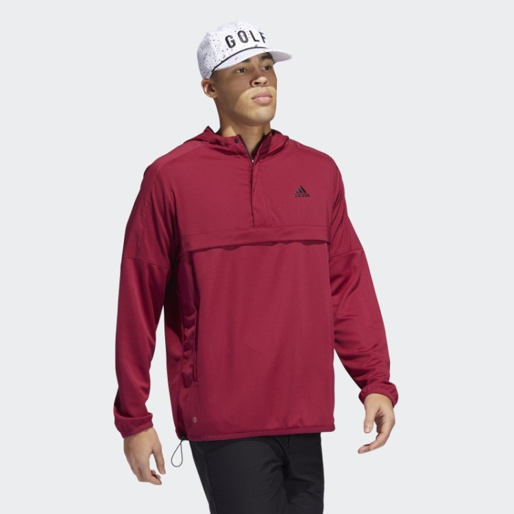 Pulôver Adidas Bordô Anorak Com Meio Zíper