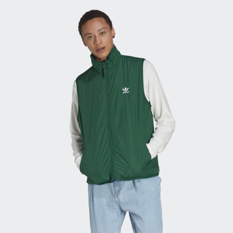 Essentials+ Colete Reversível De Lã Fofa Adidas Verde Escuro