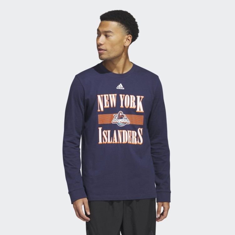 Camiseta Manga Longa Adidas Dark Navy Islanders Playmaker