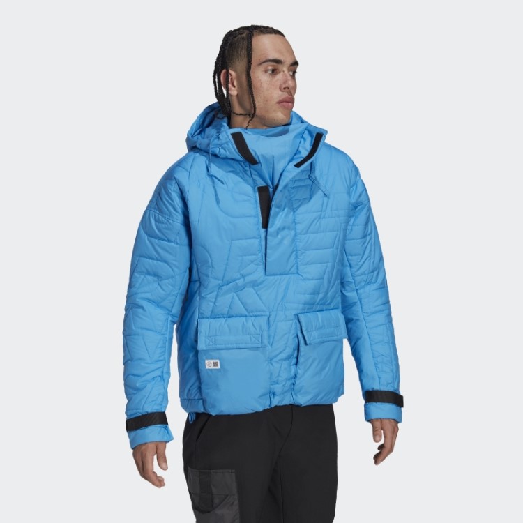 Adidas Terrex Free Hiker Feito Para Ser Refeito Anorak Acolchoado Azul
