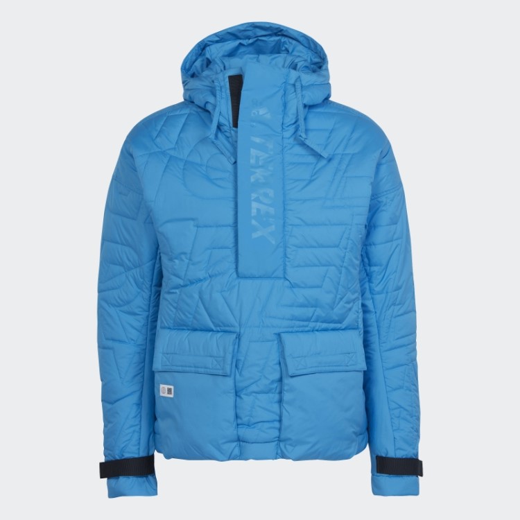 Adidas Terrex Free Hiker Feito Para Ser Refeito Anorak Acolchoado Azul
