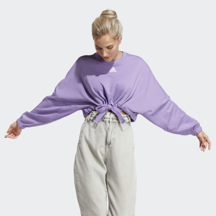 Moletom Versátil Adidas Violeta Dance Crop