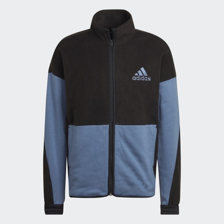 Colorblock Blusão De Lã Sherpa Preto Adidas
