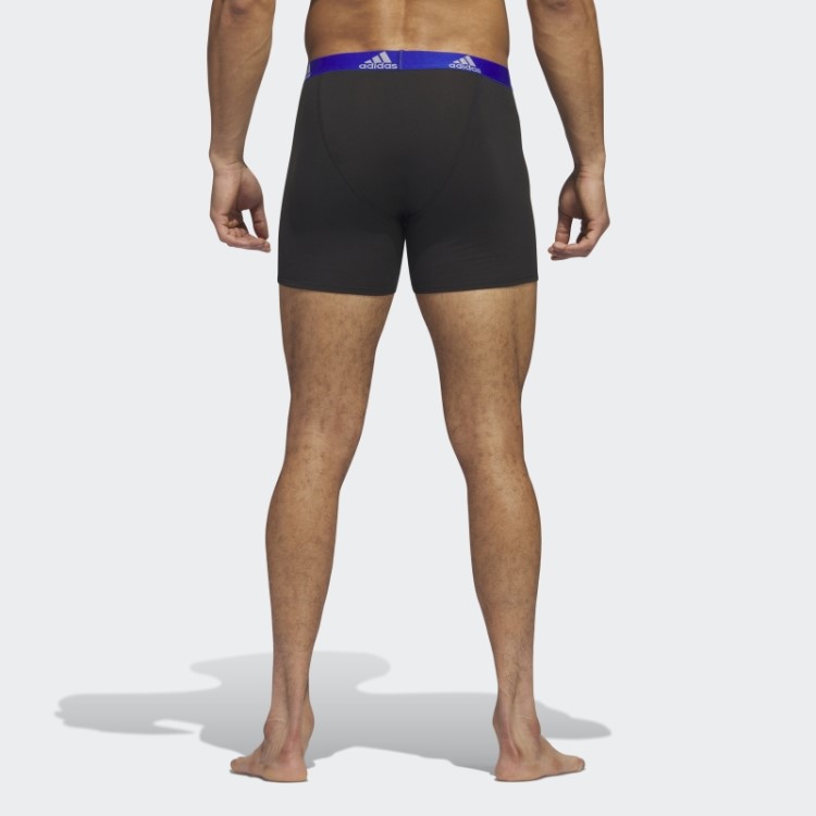 Cueca Boxer De Algodão Elástico 3 Pares Preto Adidas Fashion
