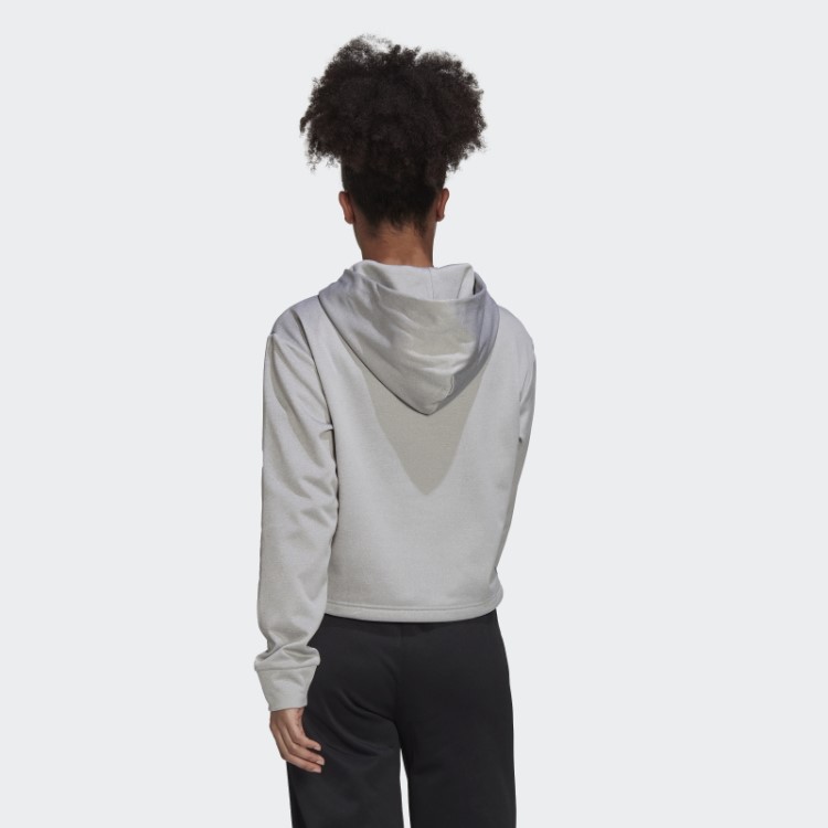 Moletom Com Capuz Aeroready Adidas Cinza Médio