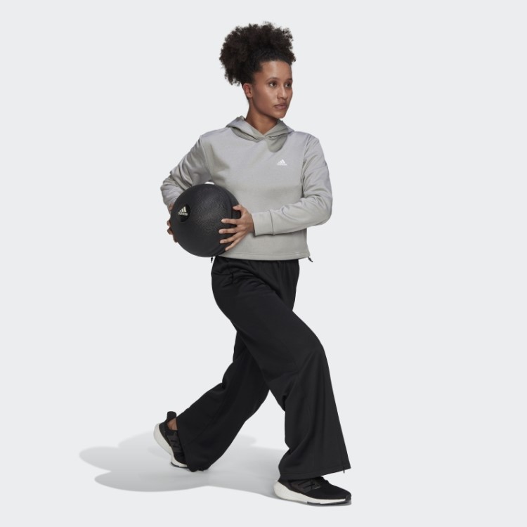 Moletom Com Capuz Aeroready Adidas Cinza Médio