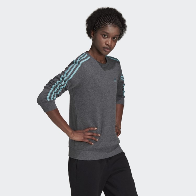 Essentials Moletom De Lã Com As Três Listras Adidas Cinza Escuro Urze