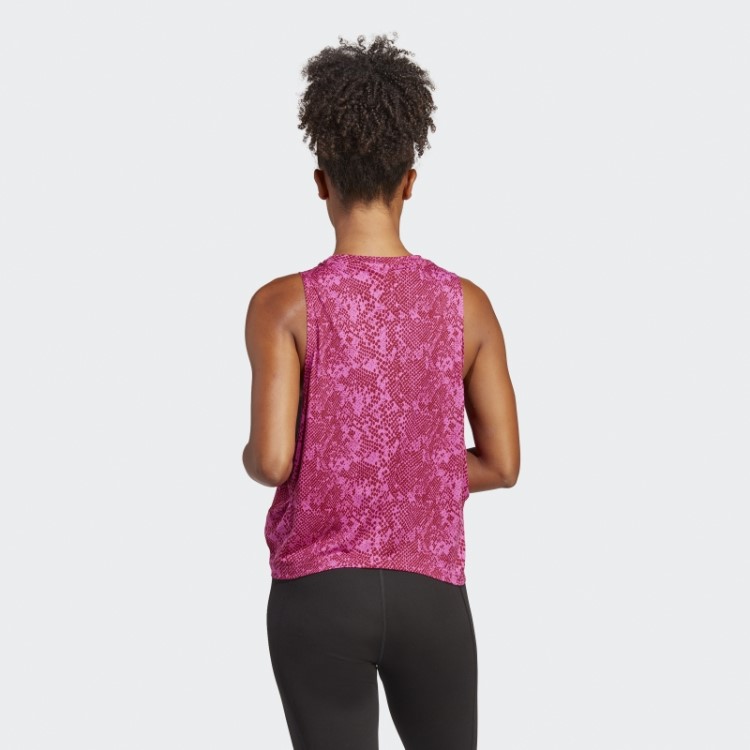Camiseta Adidas Train Icons Allover Com Estampa Fúcsia