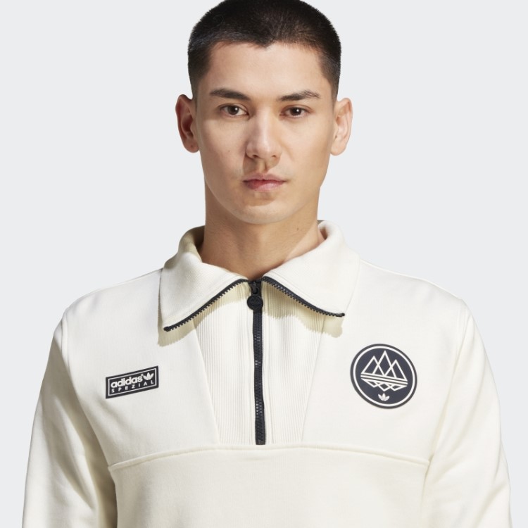 Meio Zíper Adidas Bellshill Branco