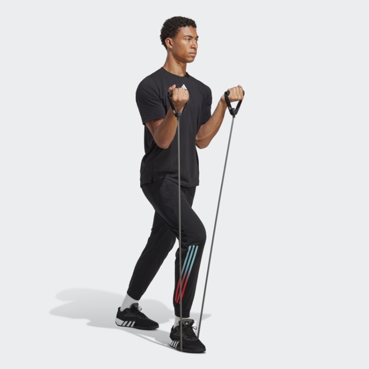 Calça De Treino Com As Três Listras Da Train Icons Preta Adidas