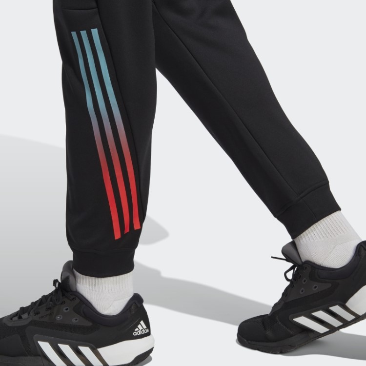 Calça De Treino Com As Três Listras Da Train Icons Preta Adidas
