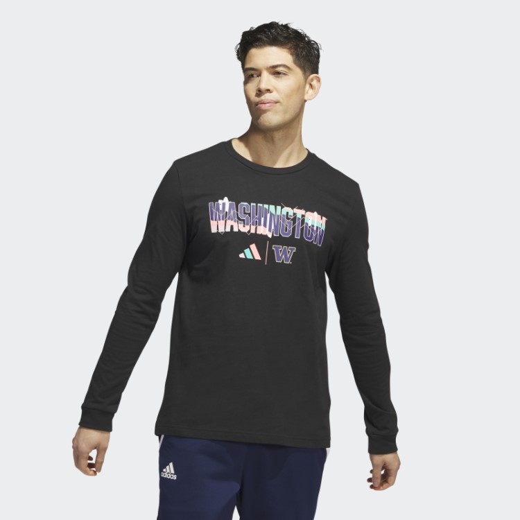Camiseta Preta Manga Longa Huskies Adidas