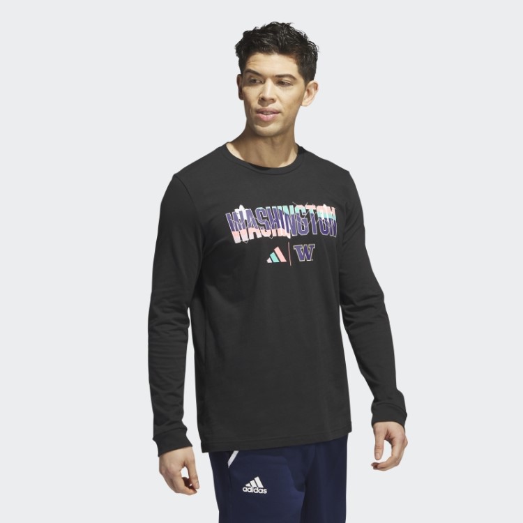 Camiseta Preta Manga Longa Huskies Adidas