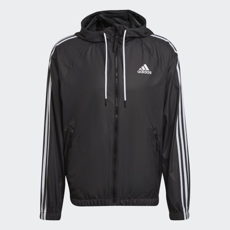 Jaqueta Corta Vento Bsc Com As Três Listras Preta Adidas