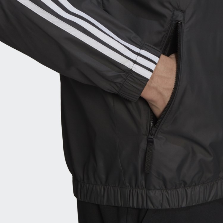 Jaqueta Corta Vento Bsc Com As Três Listras Preta Adidas