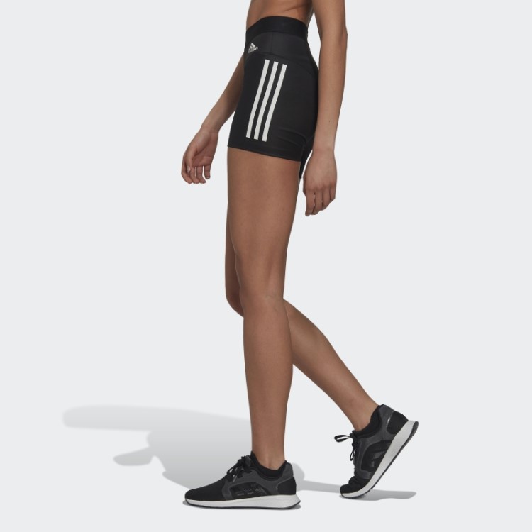 Leggings Curtas Com As 3 Listras Hyperglam Pretas Da Adidas