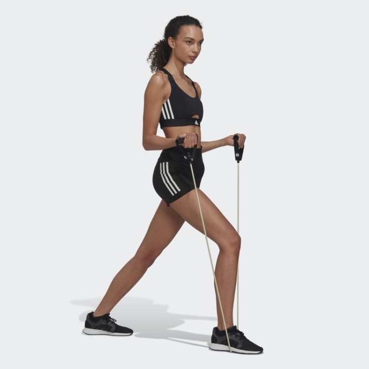 Leggings Curtas Com As 3 Listras Hyperglam Pretas Da Adidas