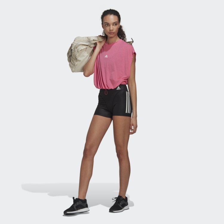Leggings Curtas Com As 3 Listras Hyperglam Pretas Da Adidas
