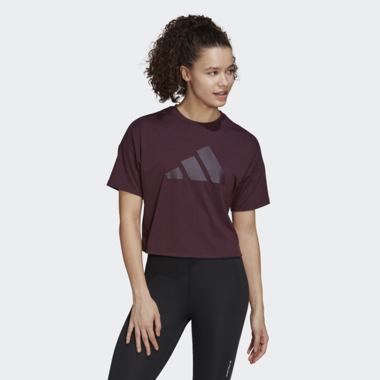 Camiseta Adidas Train Icons 3 Bar Logo Marrom