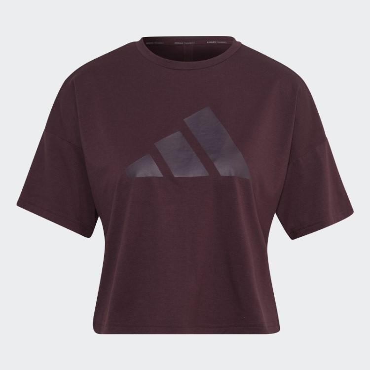 Camiseta Adidas Train Icons 3 Bar Logo Marrom