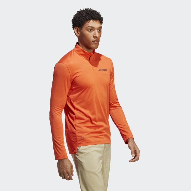 Blusa De Manga Longa Adidas Orange Terrex Com Vários Zíperes